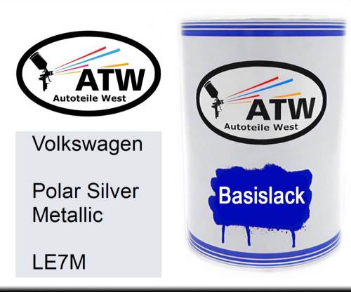 Volkswagen, Polar Silver Metallic, LE7M: 500ml Lackdose, von ATW Autoteile West.